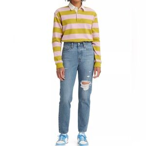 LEVI’S Wedgie Icon Fit Button-Fly Distressed Ankle Jeans Women’s Size 32